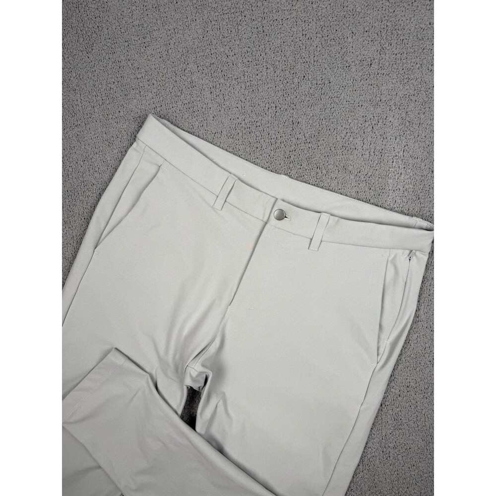Lululemon Commission Pants Mens 35 Light Gray Stretch Performance M5BDES